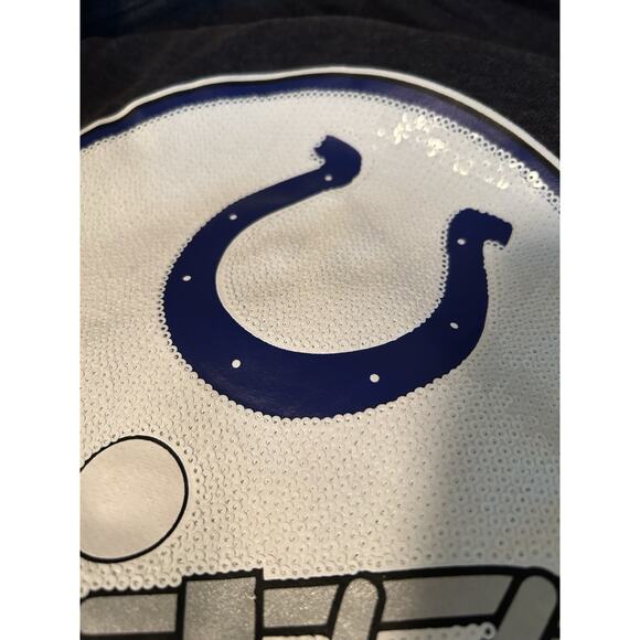 NFL PINK M Sequin Indianapolis COLTS Jacket Hoody Faux Fur Zip Front Bling - Picture 7 of 11